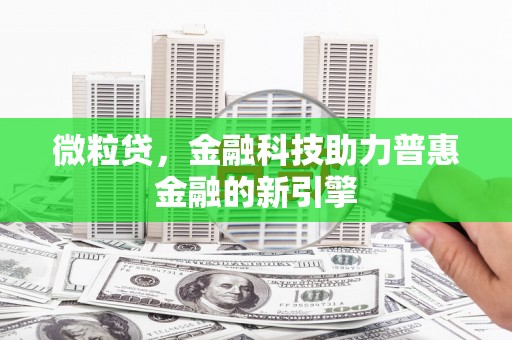 荔浦微粒贷，金融科技助力普惠金融的新引擎