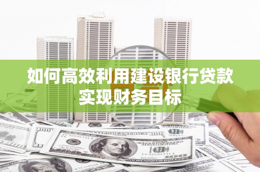 荔浦如何高效利用建设银行贷款实现财务目标