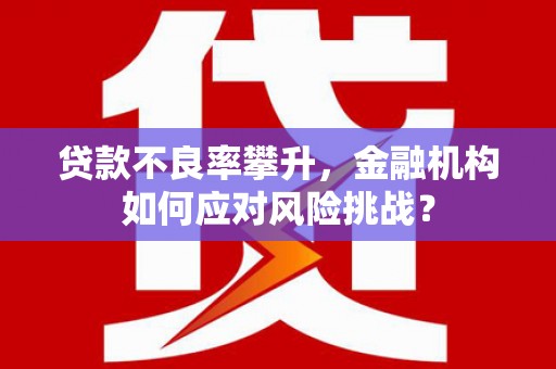 荔浦贷款不良率攀升，金融机构如何应对风险挑战？