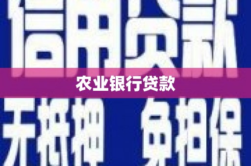 荔浦农业银行贷款