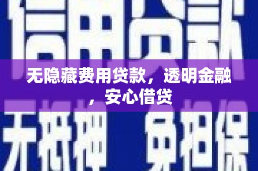 荔浦无隐藏费用贷款，透明金融，安心借贷