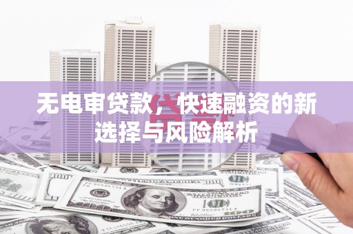荔浦无电审贷款，快速融资的新选择与风险解析