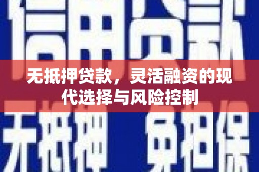 荔浦无抵押贷款，灵活融资的现代选择与风险控制