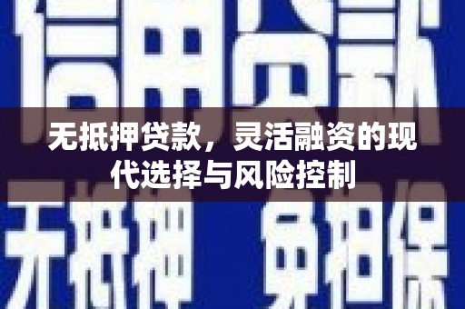 荔浦无抵押贷款，灵活融资的现代选择与风险控制
