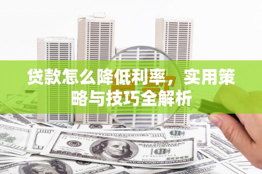 荔浦贷款怎么降低利率，实用策略与技巧全解析