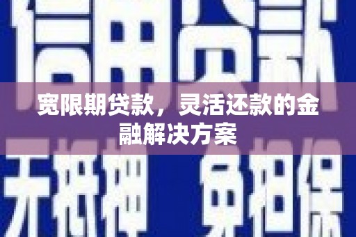 荔浦宽限期贷款，灵活还款的金融解决方案