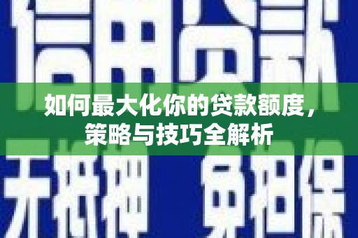 荔浦如何最大化你的贷款额度，策略与技巧全解析